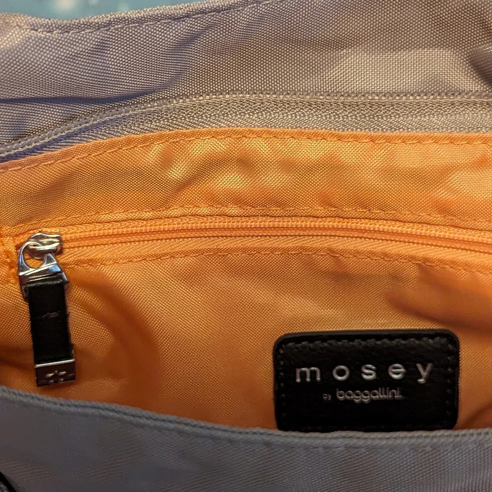 Baggallini Mosey crossbody hobo bag, tan with peach lining - Picture 6 of 13